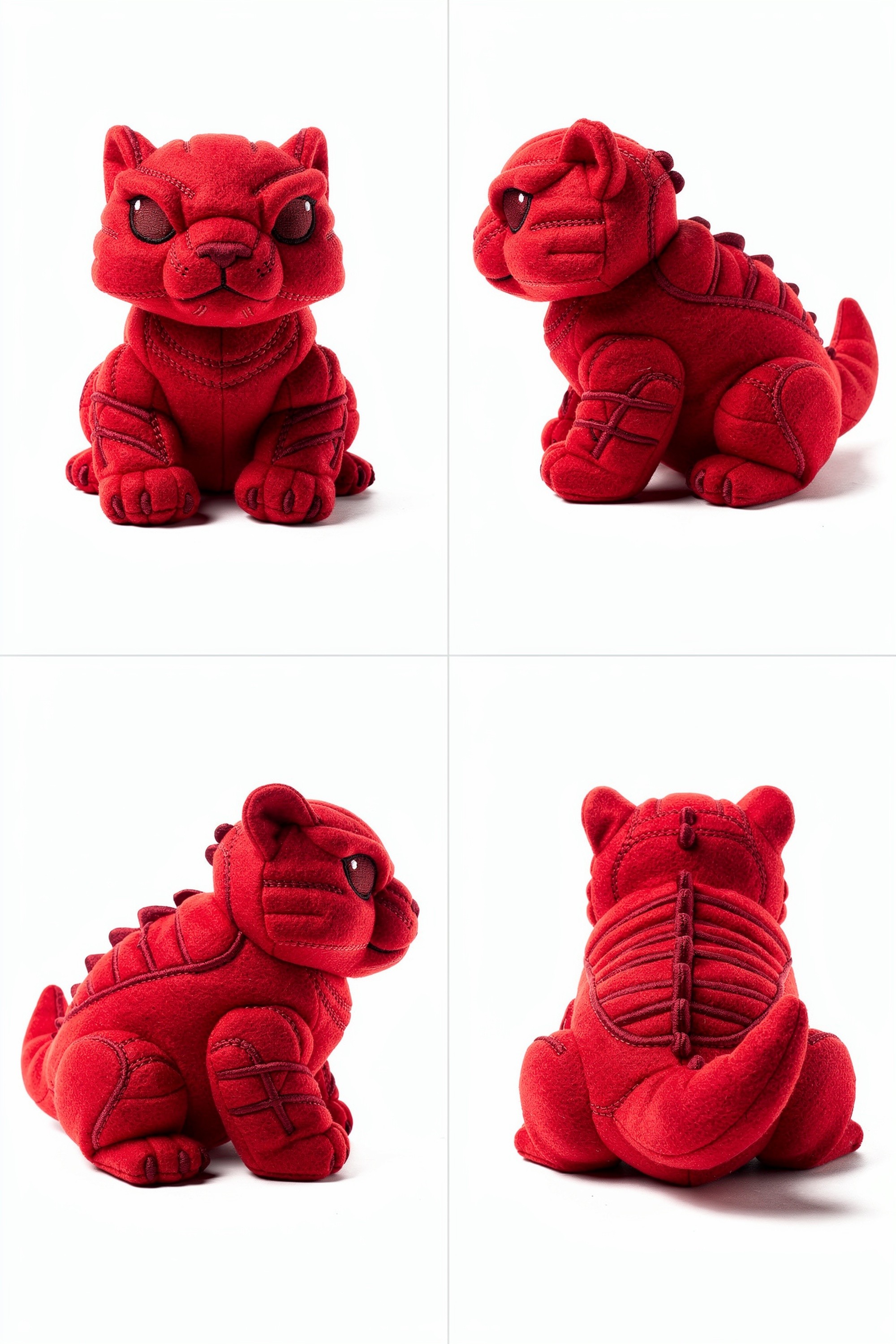 Crimson Prowler - Adorable plush monster illustration