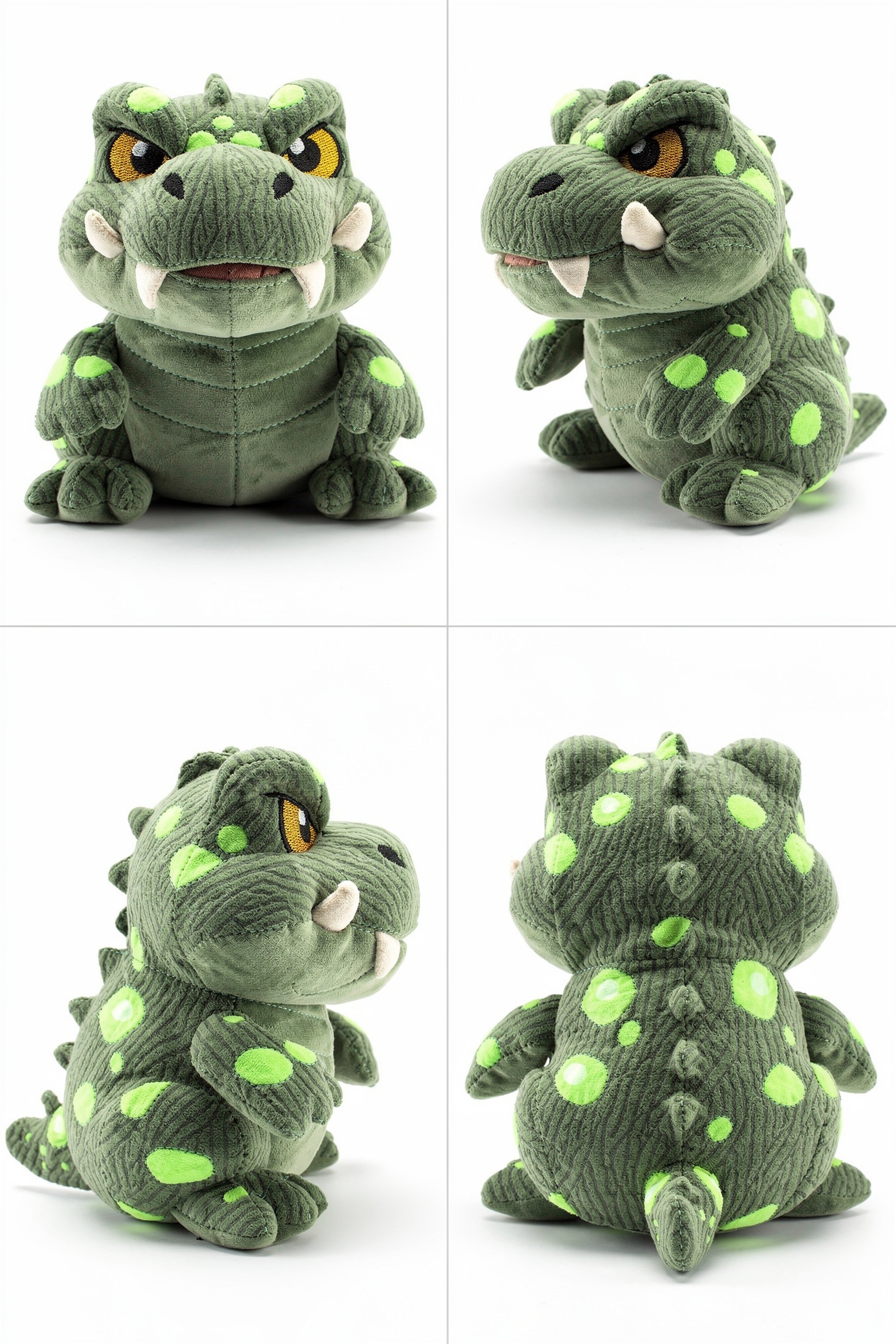 Grinning Basilisk - Adorable plush monster illustration