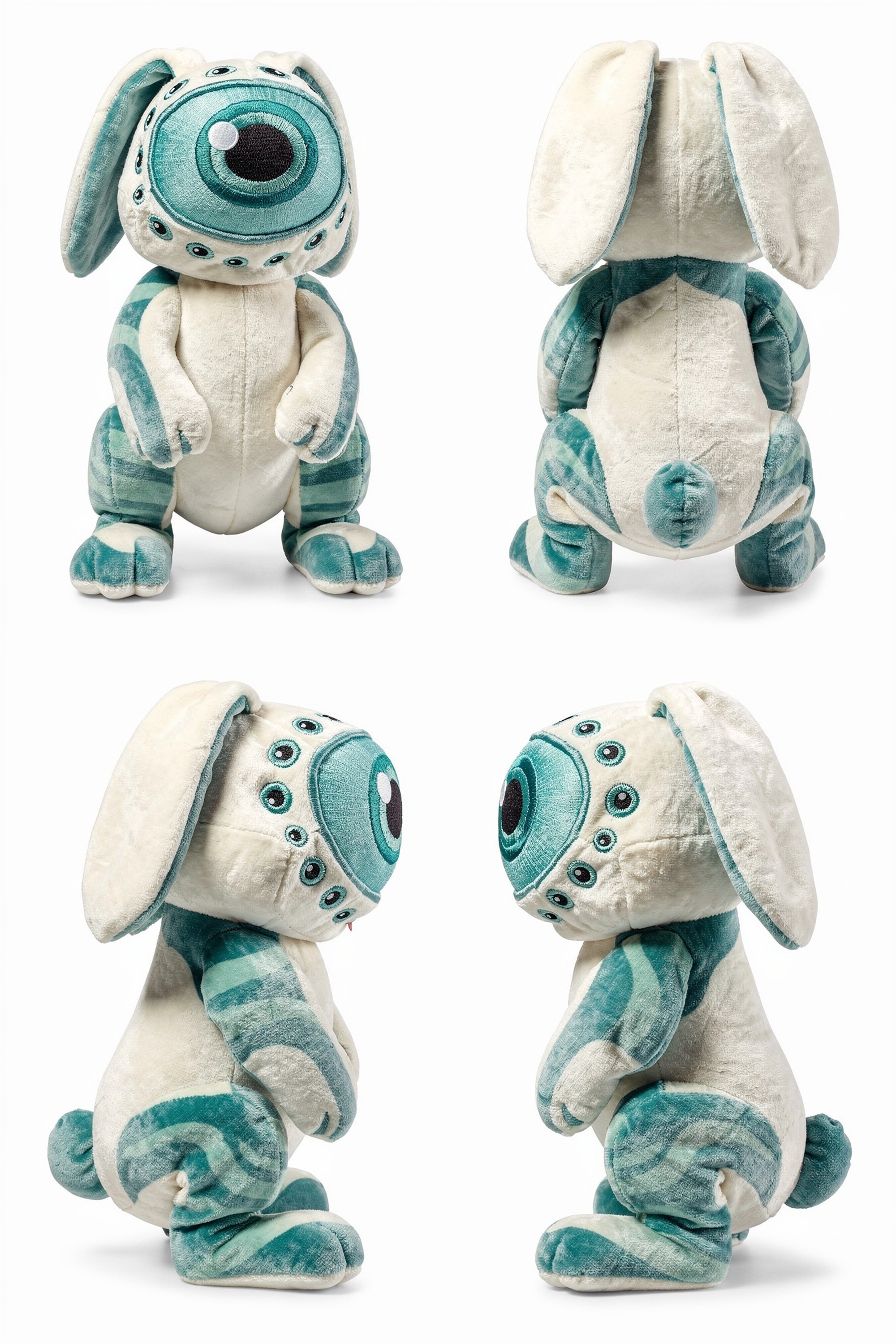 Teal Menace - Adorable plush monster illustration
